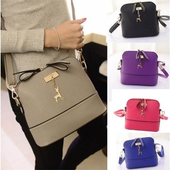 Women Messenger Bags Vintage Small Shell Leather Handbag Casual Bag Image 1