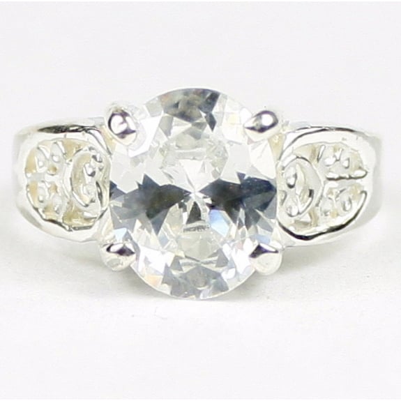 Cubic Zirconia 925 Sterling Silver Ladies Ring SR369 Image 1