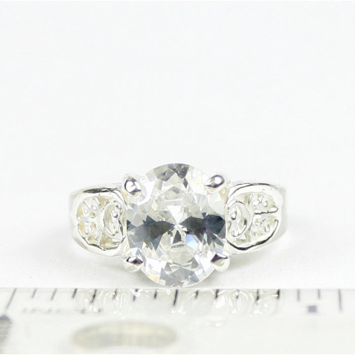 Cubic Zirconia 925 Sterling Silver Ladies Ring SR369 Image 4