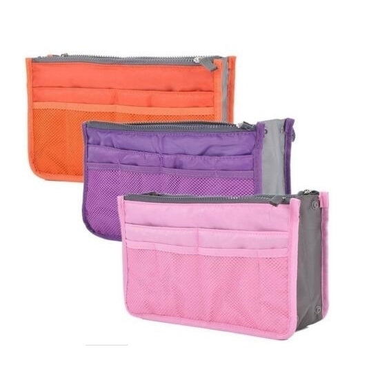 Bag women Practical Handbag Purse Nylon Dual Organizer Insert Cosmetic Storage Image 3