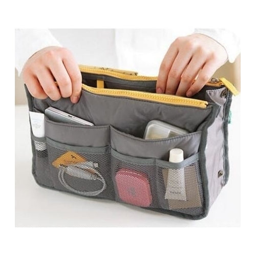 Bag women Practical Handbag Purse Nylon Dual Organizer Insert Cosmetic Storage Image 4