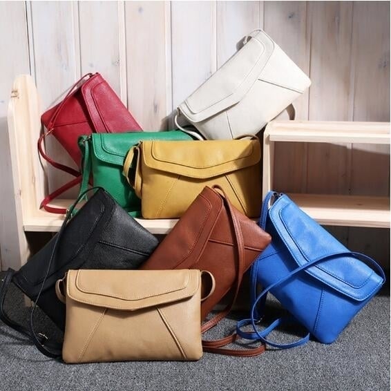 Candy Color Women Crossbody Messenger Bags Ladies Retro Envelope Handbag Clutches Purse Casual Shoulder Bag Image 1