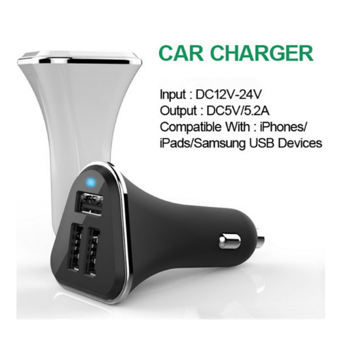 High Speed 3 Port Car Charger Adapter Mini USB Auto Car Power Adapter Phone Charger 2.1A+2.1A+1A Image 2