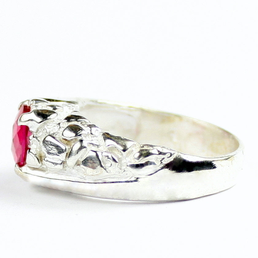 SR368Created Ruby925 Sterling Silver Mens Ring, Image 3
