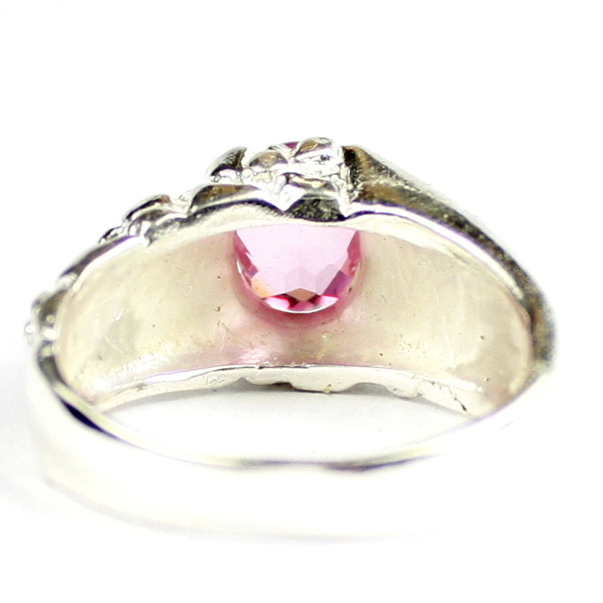 SR368Created Pink Sapphire925 Sterling Silver Mens Ring, Image 4