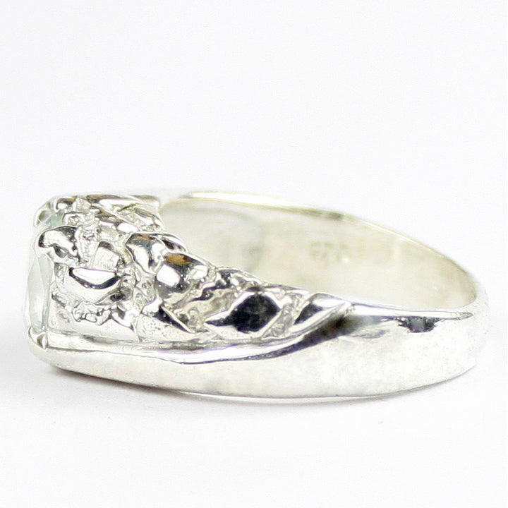 SR368Aquamarine925 Sterling Silver Mens Ring, Image 3