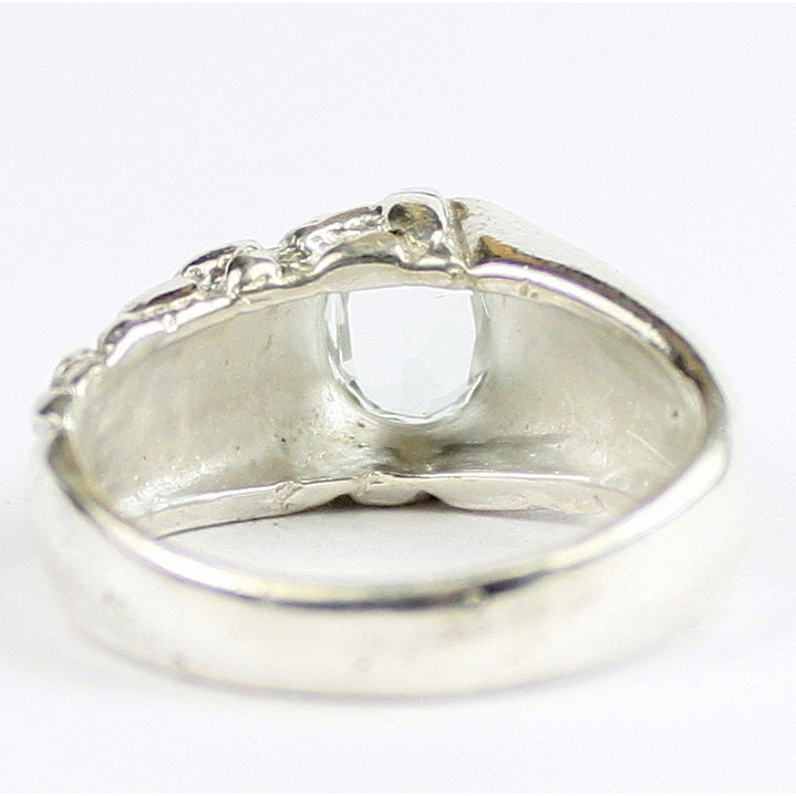SR368Aquamarine925 Sterling Silver Mens Ring, Image 4