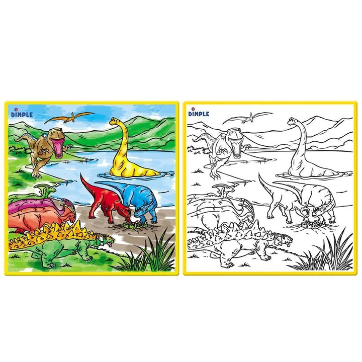 Large Washable Kids Coloring Play Mat w/ 'Jurassic Dinosaur Era' Design  w/ 12 Washable Markers 'the Perfect Alternative Image 2
