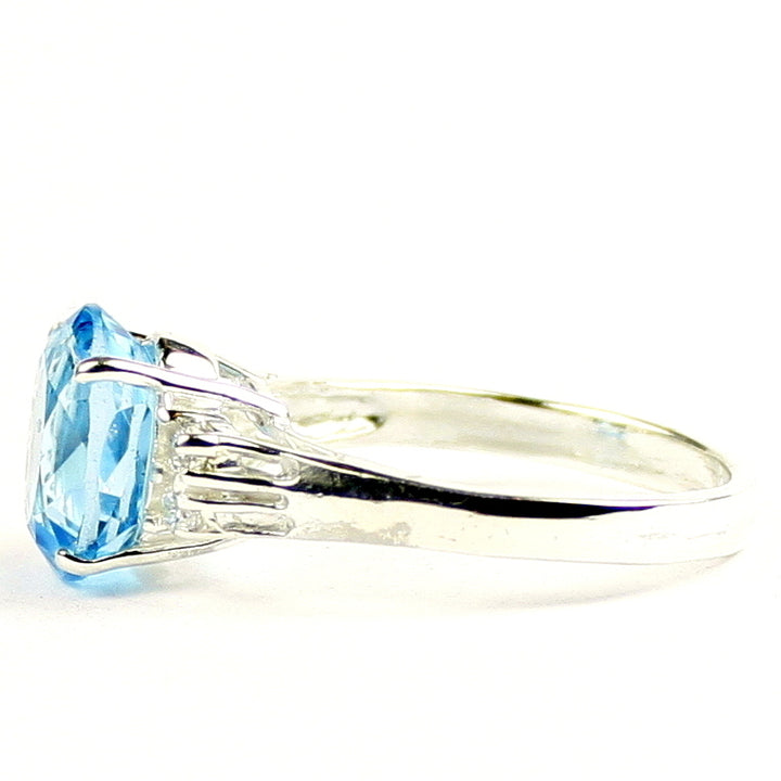 Swiss Blue Topaz 925 Sterling Silver Ring SR123 Image 3