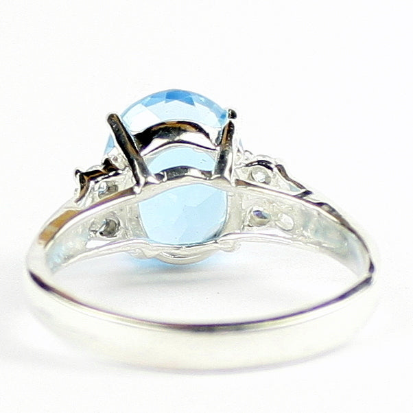 Swiss Blue Topaz 925 Sterling Silver Ring SR123 Image 4