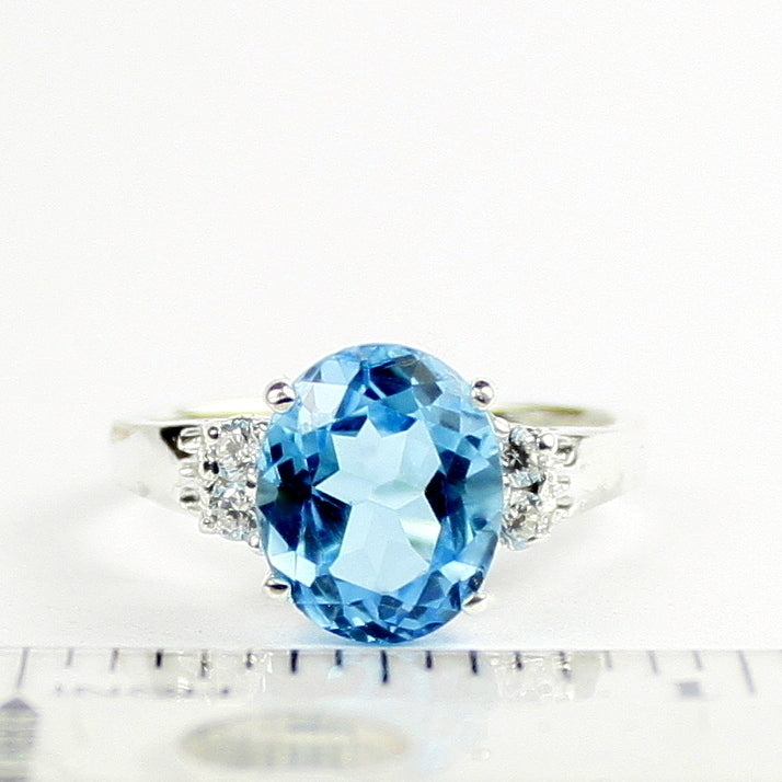 Swiss Blue Topaz 925 Sterling Silver Ring SR123 Image 4