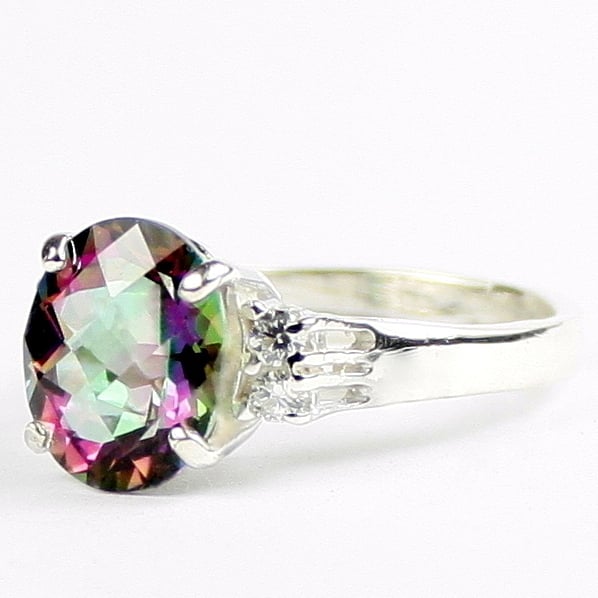 SR123 Mystic Fire Topaz 925 Sterling Silver Ring, Image 2