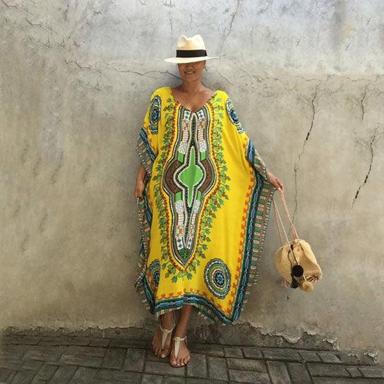 V Neck Long Caftan Dress / Cover Up Image 1