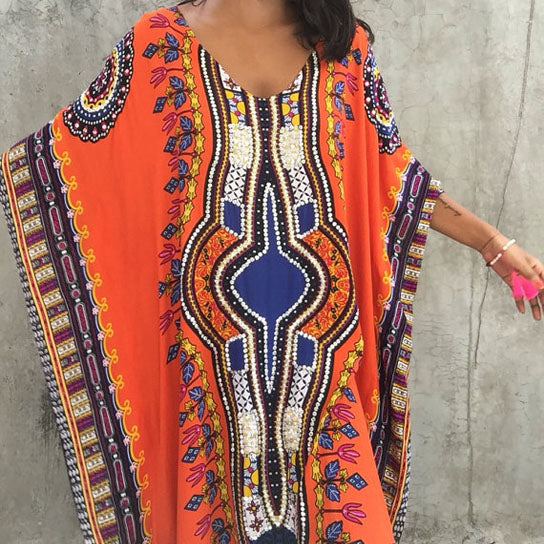 V Neck Long Caftan Dress / Cover Up Image 1