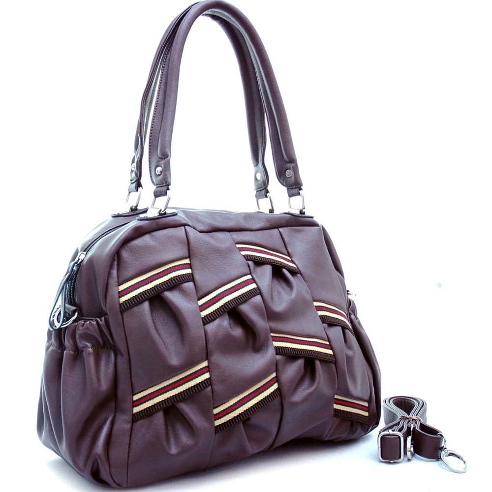 Dasein Multi Color Stripe Shoulder Bag Handbag Leather 16W x 10H x 4D Image 2