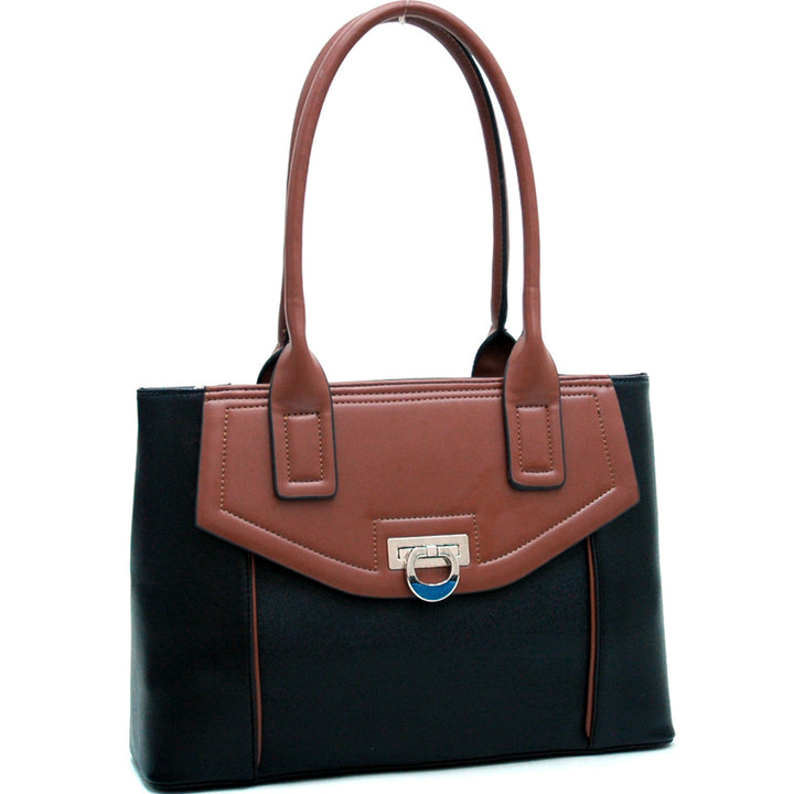 Dasein Classic Chic Two Tone Shoulder Bag Image 2