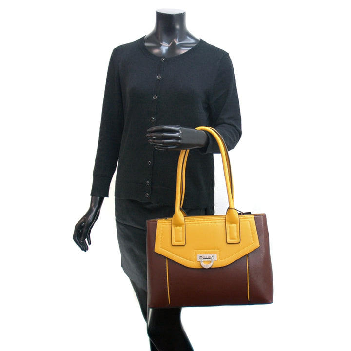 Dasein Classic Chic Two Tone Shoulder Bag Image 6