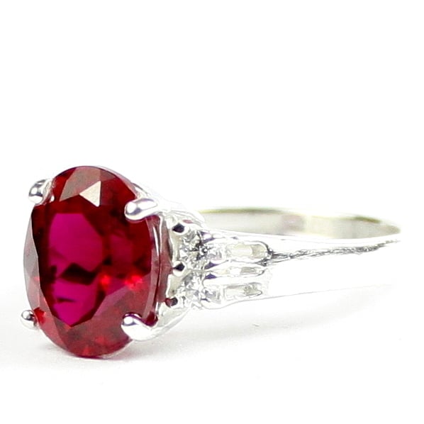 Created Ruby 925 Sterling Silver Ring SR123 Image 2