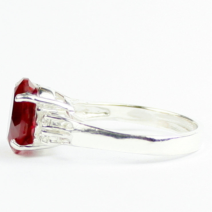 Created Ruby 925 Sterling Silver Ring SR123 Image 3