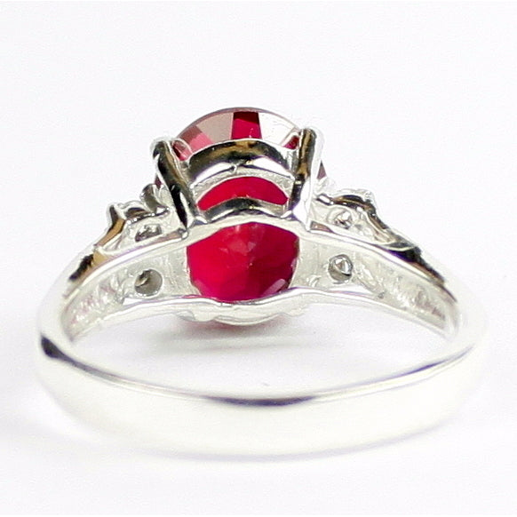 Created Ruby 925 Sterling Silver Ring SR123 Image 4