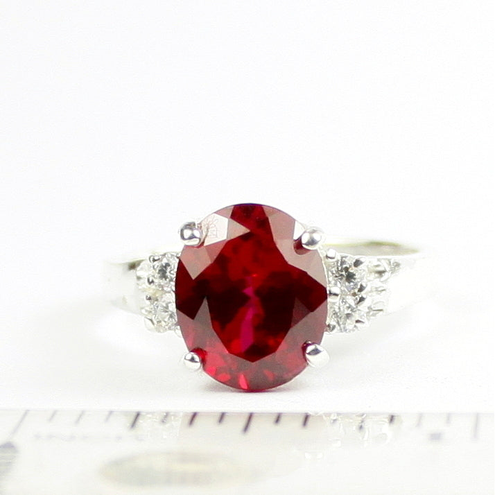 Created Ruby 925 Sterling Silver Ring SR123 Image 4