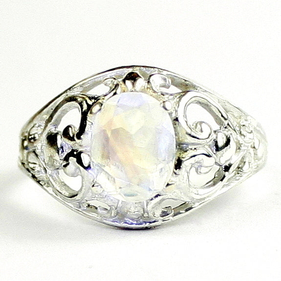 Rainbow Moonstone Sterling Silver Ladies Ring SR111 Image 1