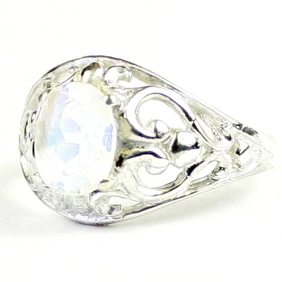 Rainbow Moonstone Sterling Silver Ladies Ring SR111 Image 2