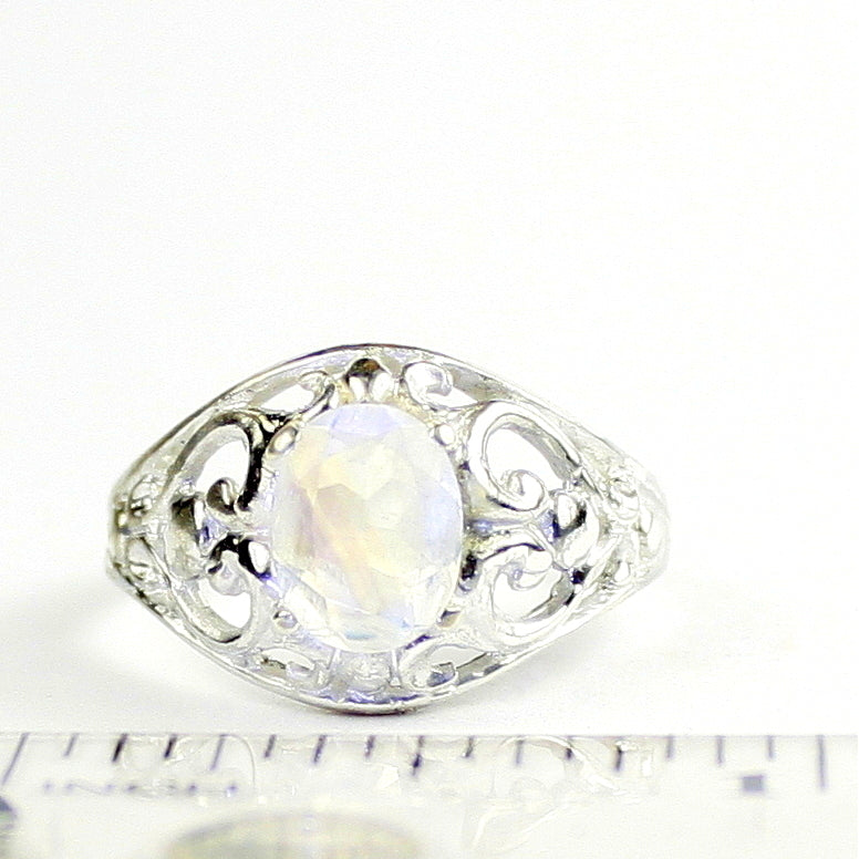 Rainbow Moonstone Sterling Silver Ladies Ring SR111 Image 4