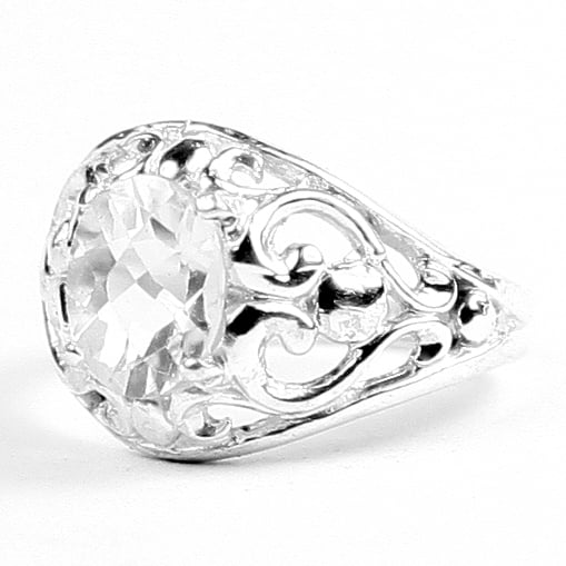 SR111 Silver Topaz Sterling Silver Ladies Ring Image 2