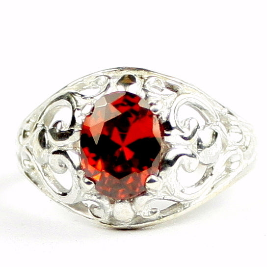 Garnet CZ Sterling Silver Ladies Ring SR111 Image 1