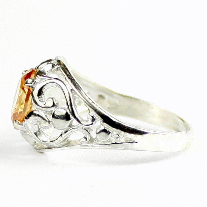 Champagne CZ Sterling Silver Ladies Ring SR111 Image 3