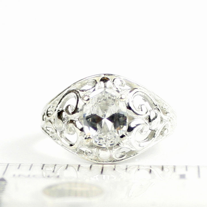 Cubic Zirconia Sterling Silver Ladies Ring SR111 Image 4