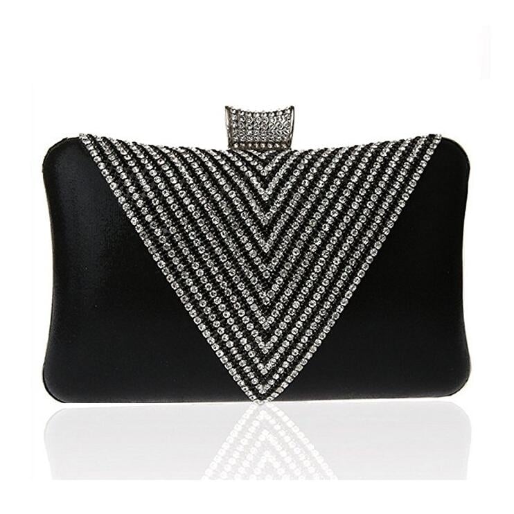 Womens Handmade Handbag Rhinestone Beaded Envelope Clutch Evening Bag Image 1