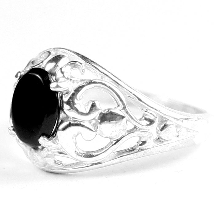 Black OnyxSterling Silver Ladies RingSR111 Image 2