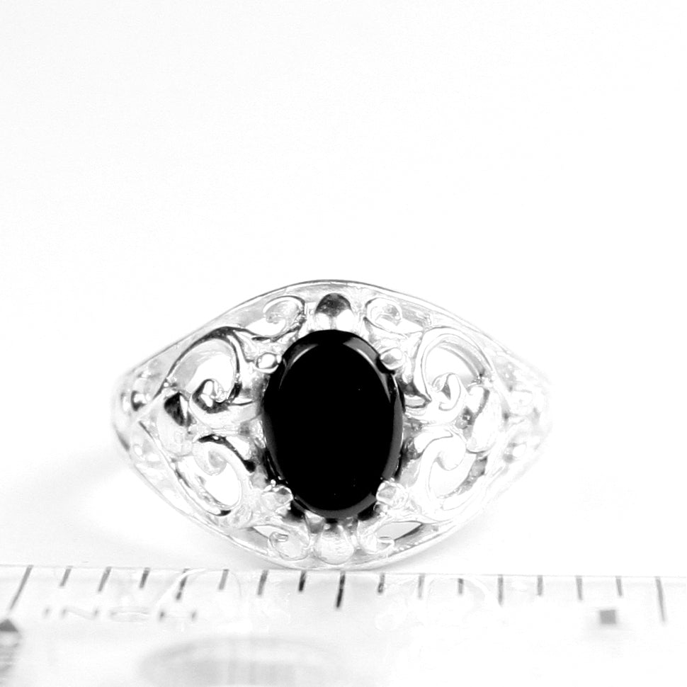 Black OnyxSterling Silver Ladies RingSR111 Image 4