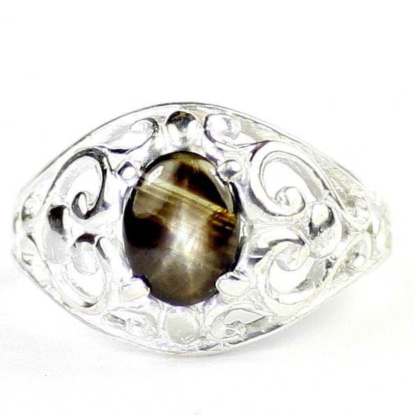 Black Star Sapphire Sterling Silver Ladies Ring SR111 Image 1