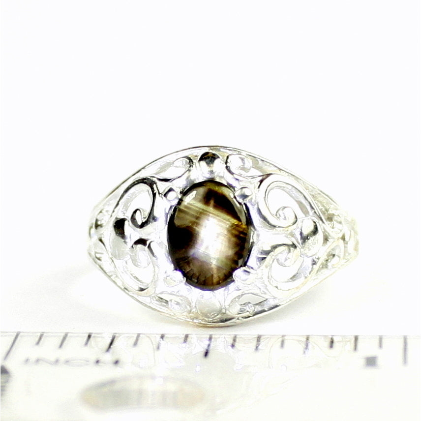 Black Star Sapphire Sterling Silver Ladies Ring SR111 Image 4