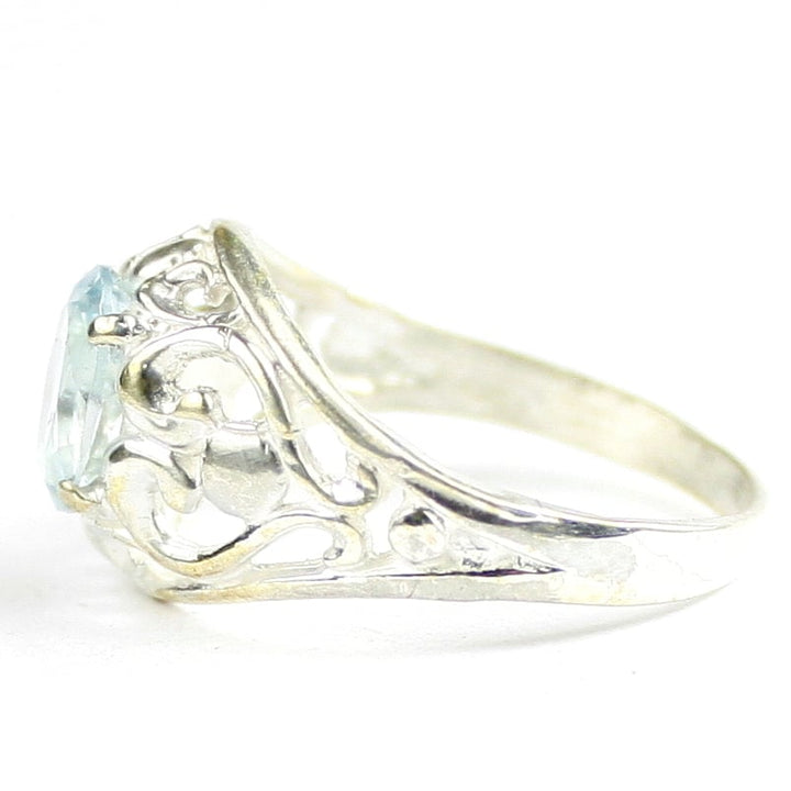 Aquamarine Sterling Silver Ladies Ring SR111 Image 3