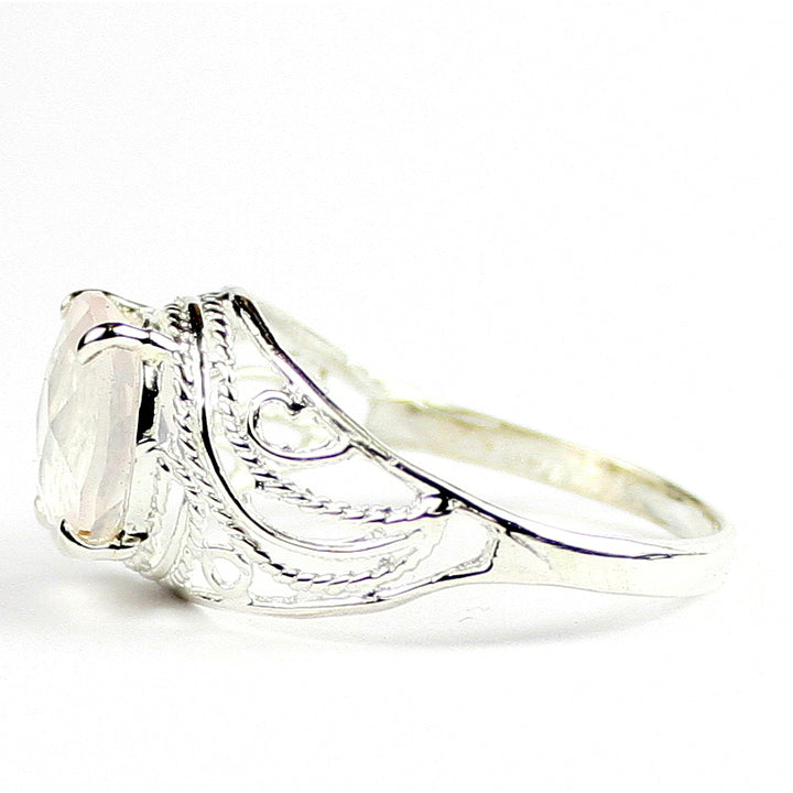 Rose Quartz 925 Sterling Silver Ladies Ring SR083 Image 3