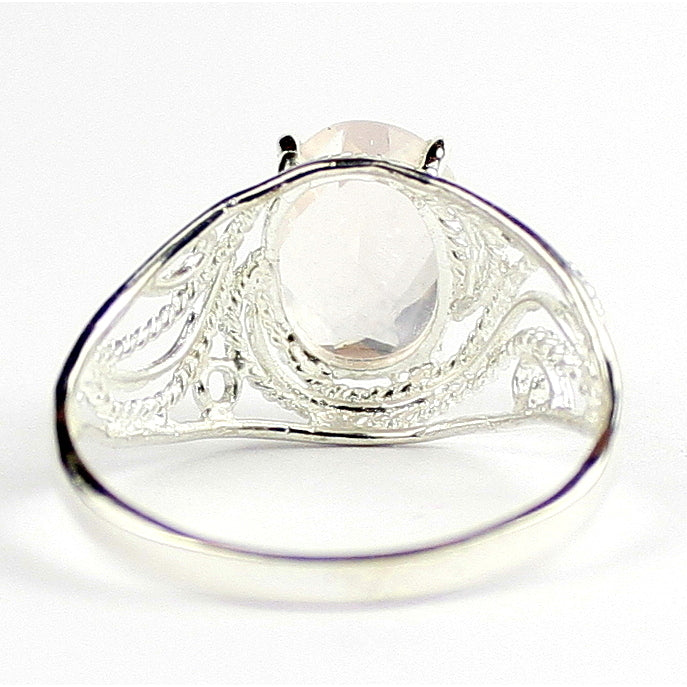 Rose Quartz 925 Sterling Silver Ladies Ring SR083 Image 4