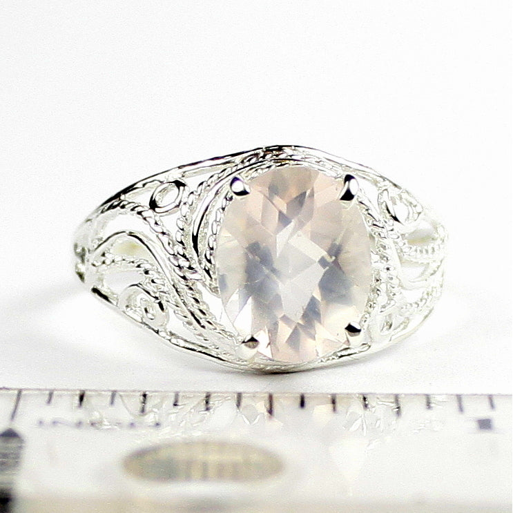 Rose Quartz 925 Sterling Silver Ladies Ring SR083 Image 4