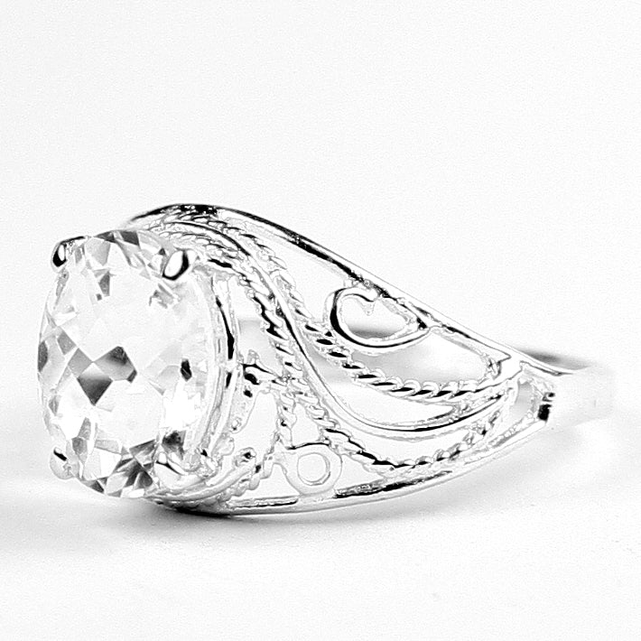 Silver Topaz 925 Sterling Silver Ladies Ring SR083 Image 2