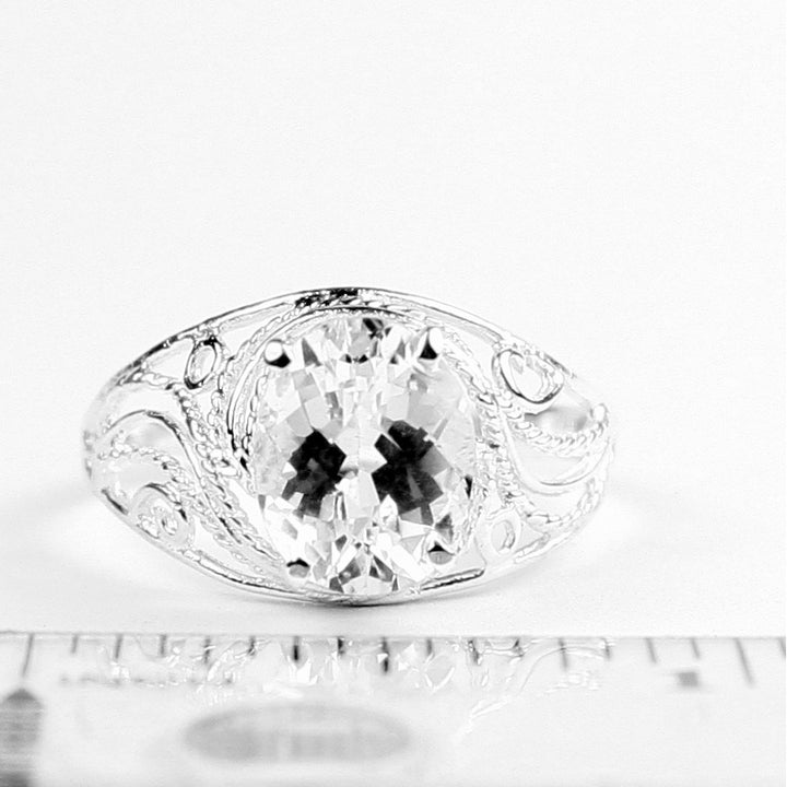 Silver Topaz 925 Sterling Silver Ladies Ring SR083 Image 4