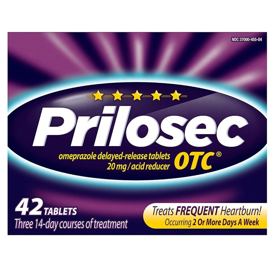 Prilosec OTC Frequent Heartburn Medicine 42 Tablets Acid Reducer Delayed-Release Image 1