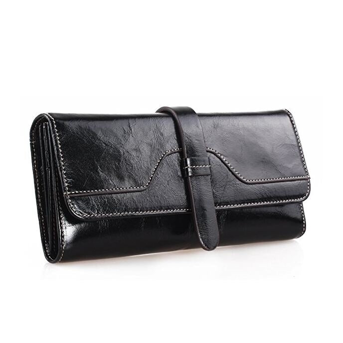 Womens Durable Large Capacity Luxury Leather Wallet Soft Image 2