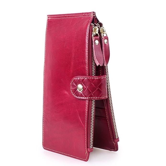 Womens Large Capacity Card Purse Leather Wallet Image 1