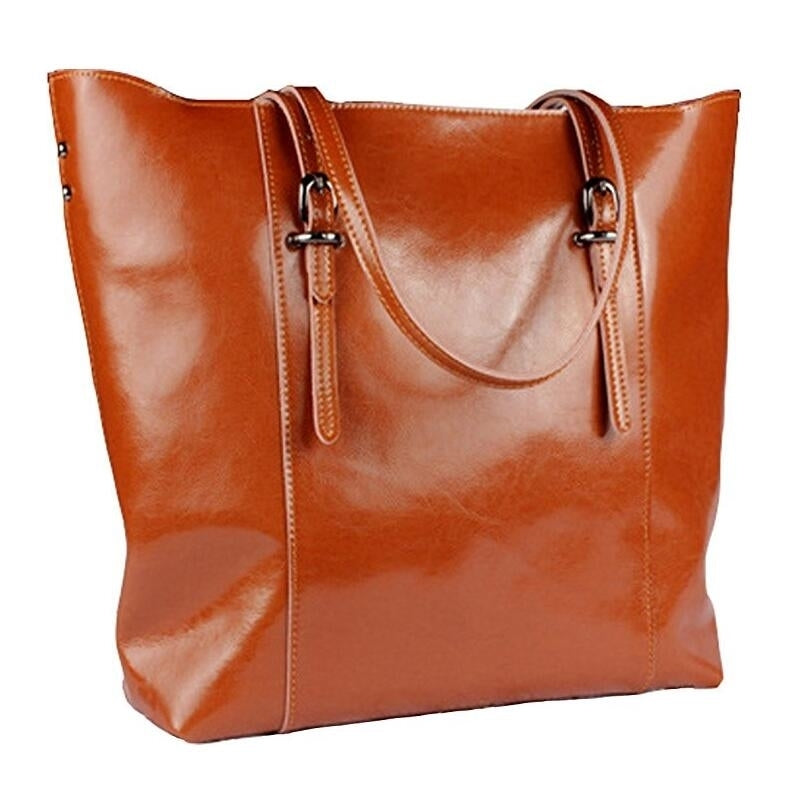 Womens Hobo Handbag Genuine Soft Leather Large Tote Shoulder Bag with Removable Strap Image 1