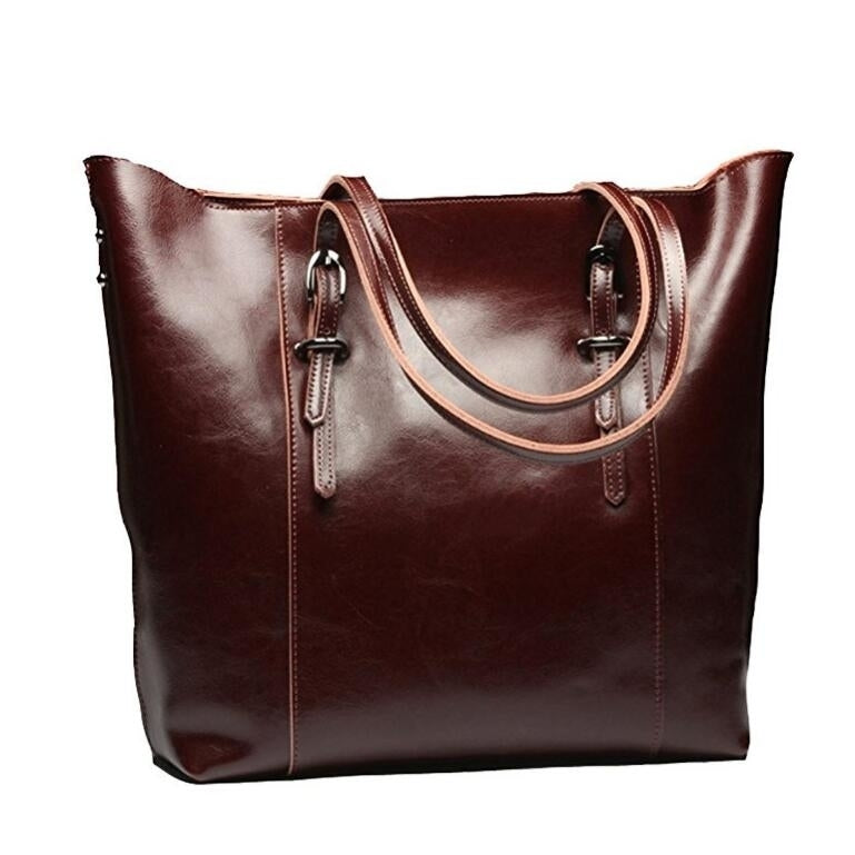 Womens Hobo Handbag Genuine Soft Leather Large Tote Shoulder Bag with Removable Strap Image 3