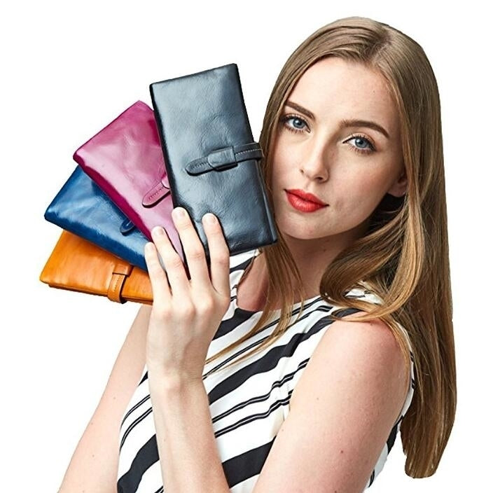 Womens Purse Handbag Large Capacity Genuine Leather Envelope Clutch Wallet Soft Hot Image 4