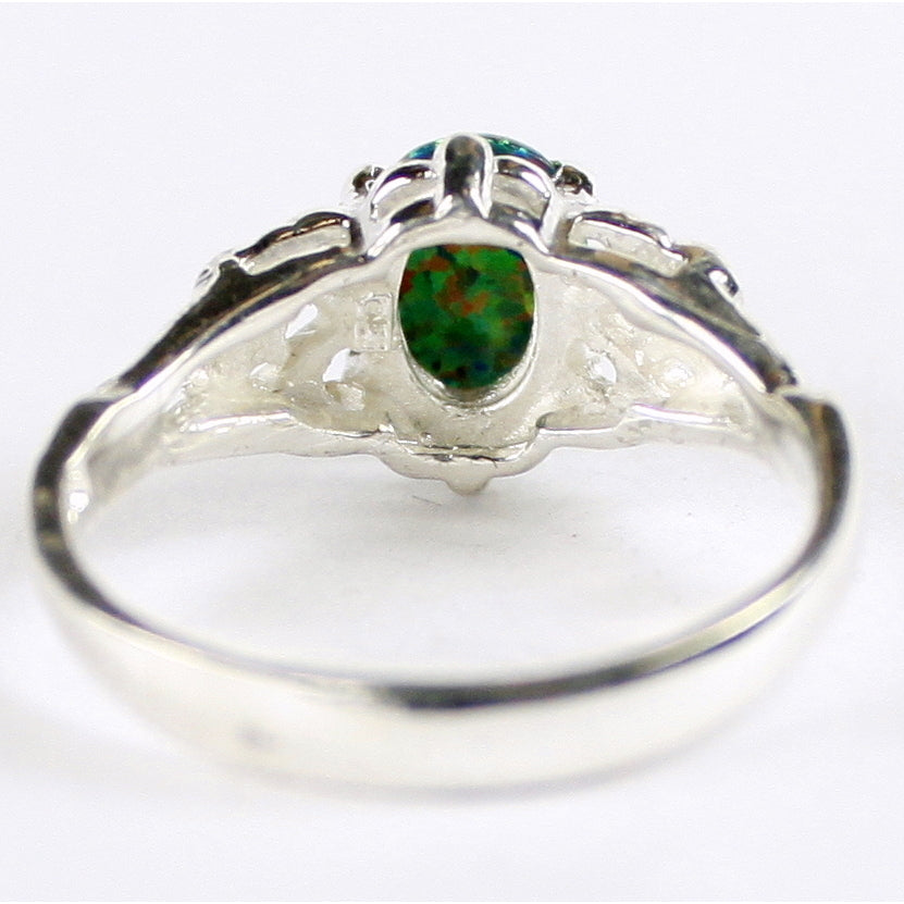 Created Black Opal 925 Sterling Silver Ring SR302 Image 4